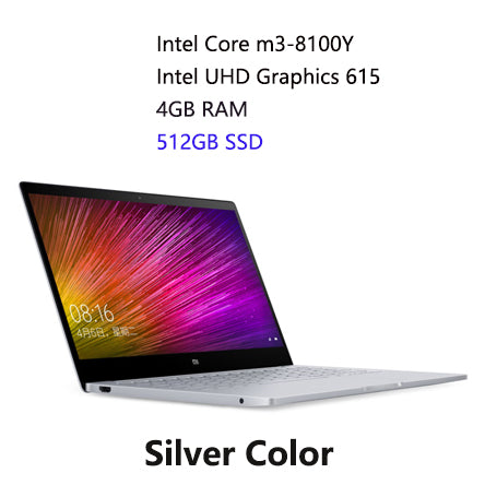 New Xiaomi Laptop Air 12.5 Inch Screen Intel Core m3-8100Y/i5 4GB RAM 128GB ROM Ultra Slim Full Meatal Body English Windows 10