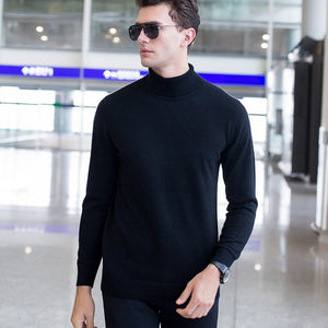 UCAK Brand Sweater Men Classic Casual Pull Homme Pure Merino Wool Pullover Men Autumn Winter Turtleneck Cashmere Sweaters U3004