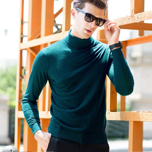 UCAK Brand Sweater Men Classic Casual Pull Homme Pure Merino Wool Pullover Men Autumn Winter Turtleneck Cashmere Sweaters U3004