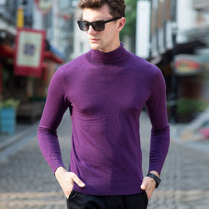 UCAK Brand Sweater Men Classic Casual Pull Homme Pure Merino Wool Pullover Men Autumn Winter Turtleneck Cashmere Sweaters U3004