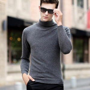 UCAK Brand Sweater Men Classic Casual Pull Homme Pure Merino Wool Pullover Men Autumn Winter Turtleneck Cashmere Sweaters U3004