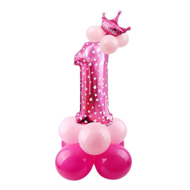 32inch Digital Balloons Toys Kids Happy Birthday Party Theme Decor Cartoon Inflatable Party Hat Column Gift Toys for Children