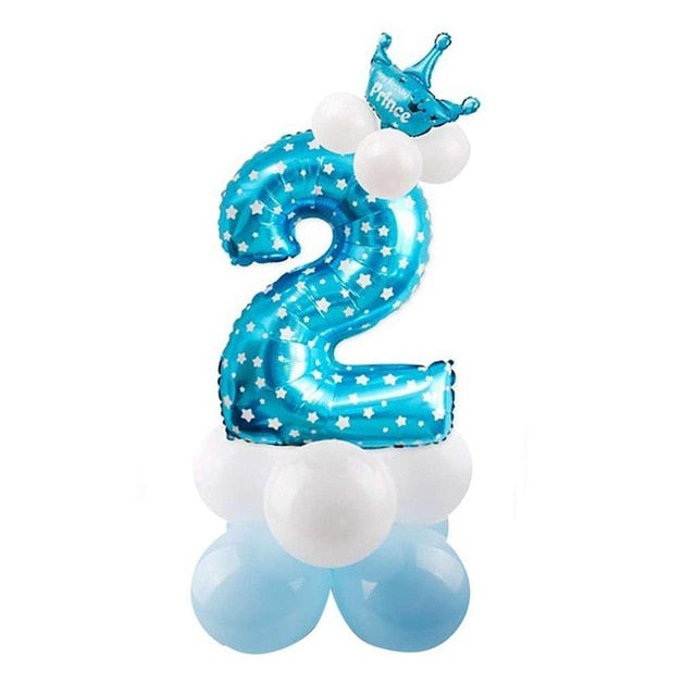 32inch Digital Balloons Toys Kids Happy Birthday Party Theme Decor Cartoon Inflatable Party Hat Column Gift Toys for Children