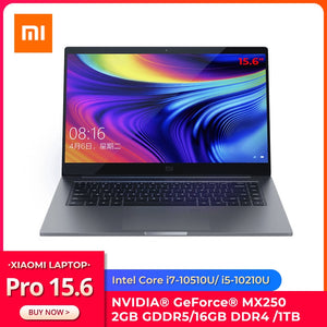 Original Xiaomi Laptop Pro 15.6" Enhanced Notebook  i7-10510U MX250 2GB GDDR5 Memory 16GB RAM 1TB SSD Computer FHD Display