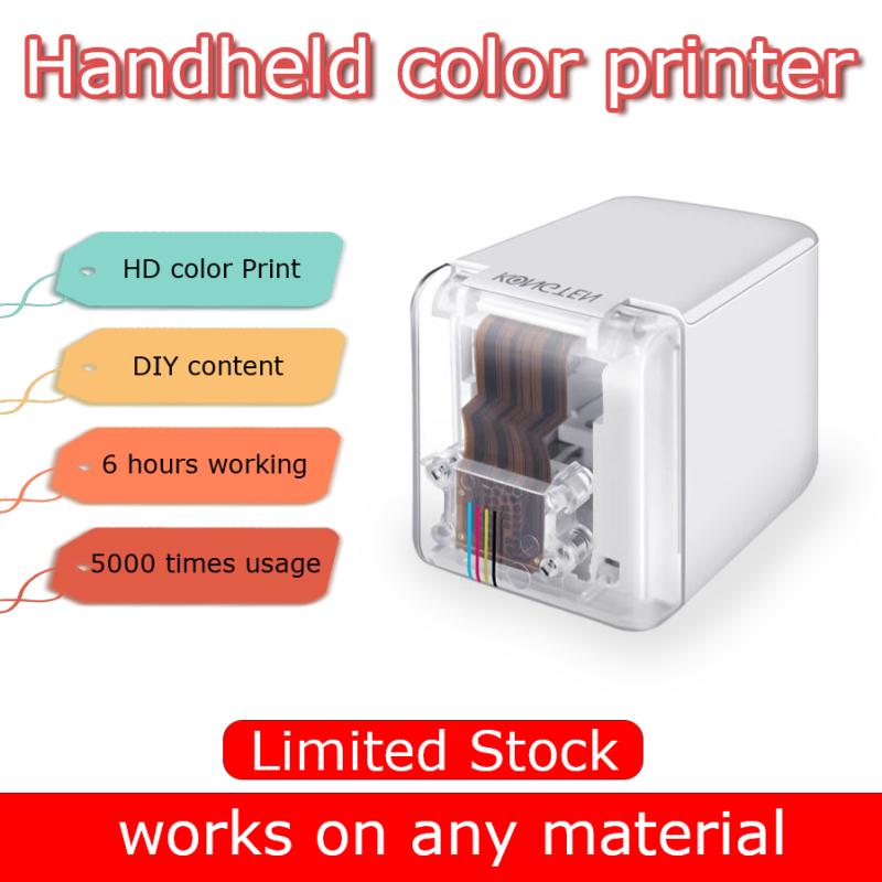 Handheld Mobile Printer Paperless Multi-surface tattoo photo logo pattern bar code mbrush Portable MINI Color Printer