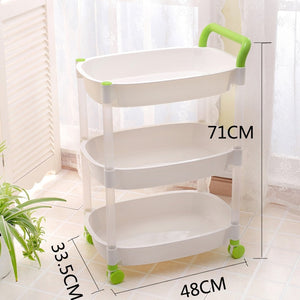 Vegetable rack fruit basket basket kitchen rack plastic shelf living room storage rack mobile storage rack trolley XI2281550