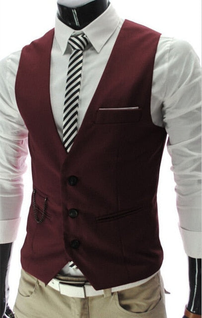 2020 New Arrival Dress Vests For Men Slim Fit Mens Suit Vest Male Waistcoat Gilet Homme Casual Sleeveless Formal Business Jacket