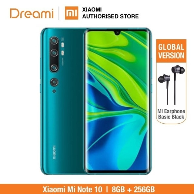 Global Version Xiaomi Mi Note 10 Pro 256GB ROM 8GB RAM (Brand New and Official Rom), note10256 Smartphone Mobile