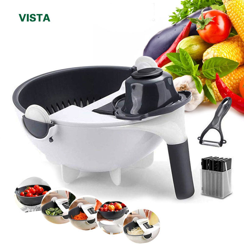 9 in 1 Mandoline Slicer Vegetable Slicer Potato Peeler Carrot Onion Grater with Strainer