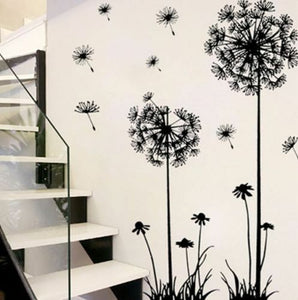 1pc Wall Stickers for Bedroom Dandelion Personalized Murals PVC Removable Wall Decals Home Decoration DIY