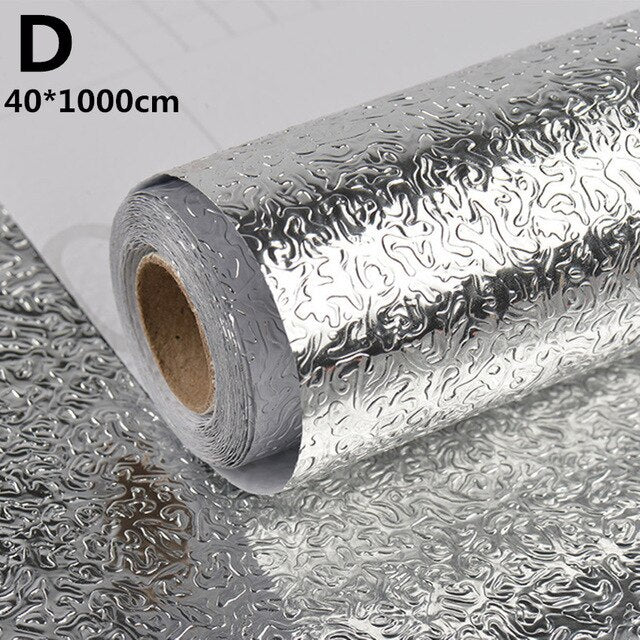 DIY Waterproof Oil Proof Aluminum Foil Self Adhesive Sticker Stove Cabinet Stickers Wall Sticker Home Decor