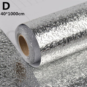 DIY Waterproof Oil Proof Aluminum Foil Self Adhesive Sticker Stove Cabinet Stickers Wall Sticker Home Decor