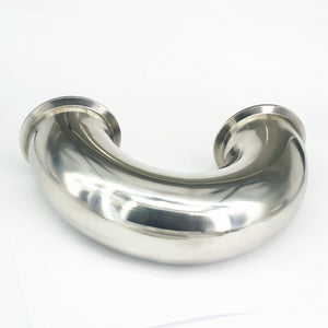 76mm O/D 3" Tri Clamp 304 Stainless Steel Sanitary Ferrule 180 Degree Bend Elbow Pipe Fitting For Homebrew