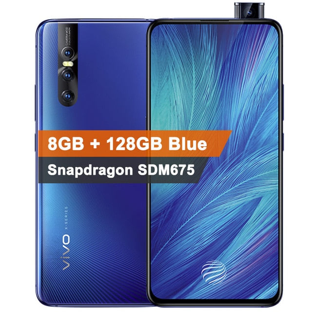 Original vivo X27 Elevating Camera 48.0MP Mobile Phone 8GB 128GB 6.39" Full Screen Octa core 4G Rear 3 Cameras Cell phone